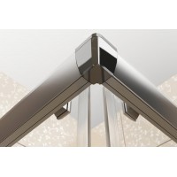 Dušas Durvis Stūrim Blrv2K,90cm,Satīns/Caurspīdīgs Stikls